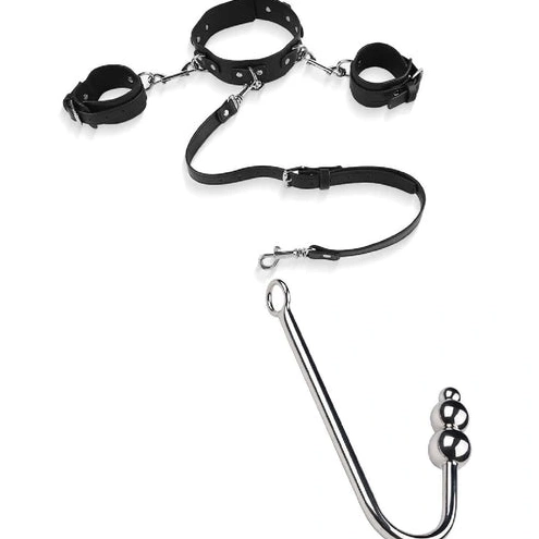 Anal Hooks Beaded Hook 5334 Elegant with and Cuffs Anal Collar 1001